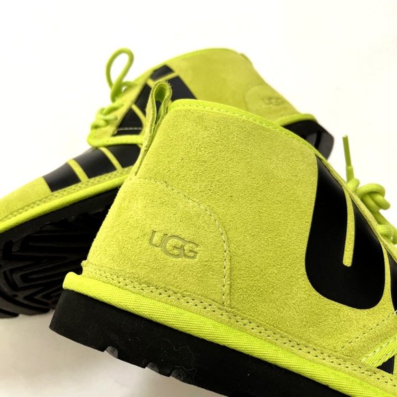 UGG Neumel Chopd Suede Ankle Boots Lime Green Size 10 Sheepskin Chukka NWOB main image 6